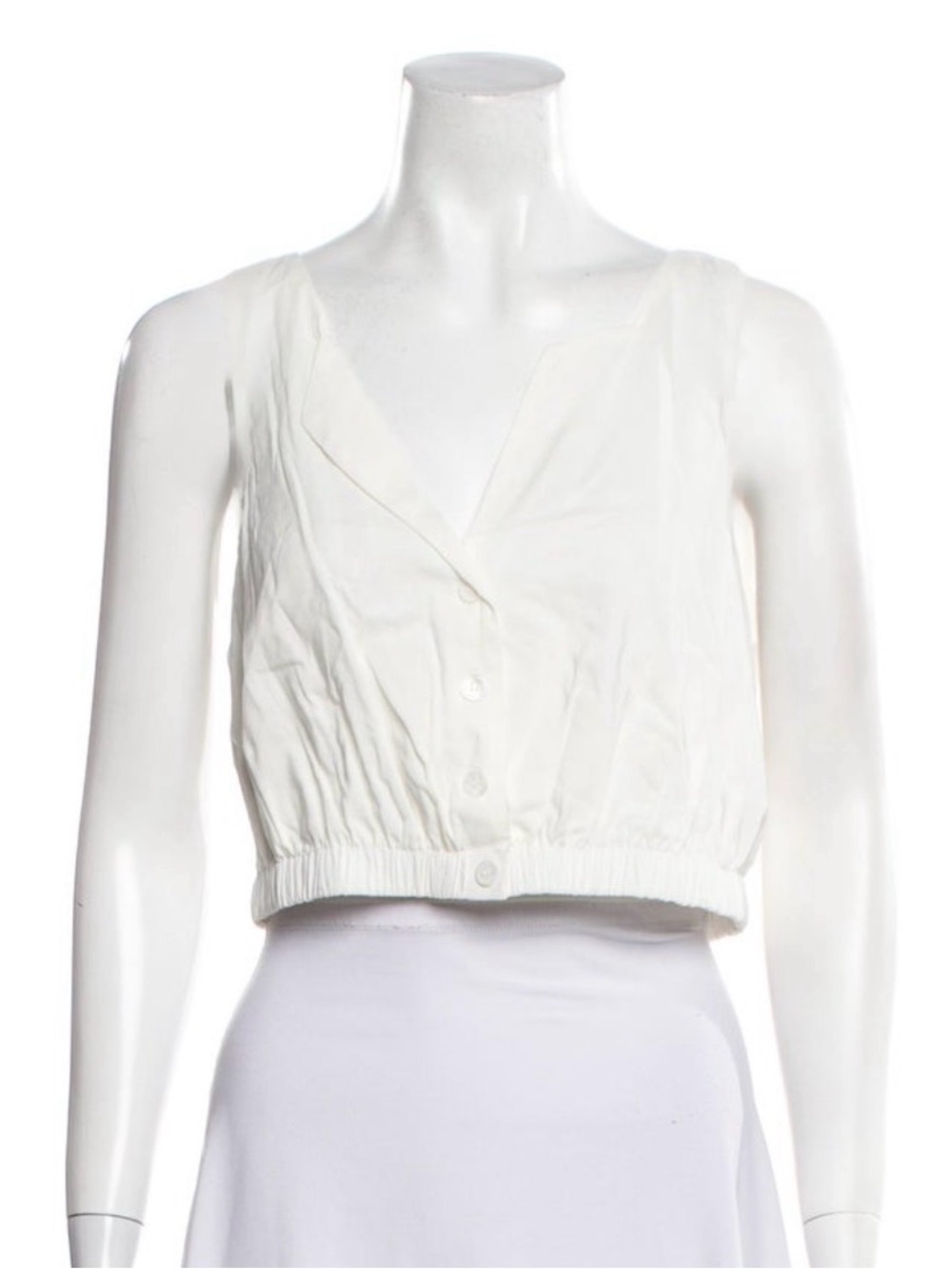 Reformation White Sleeveless Cropped Button Top size 8/M NWT